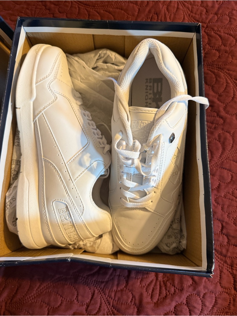 Women’s White Leather Lace-Up Sneakers